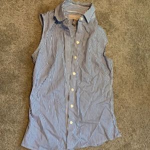 Banana republic blue and white striped shirt